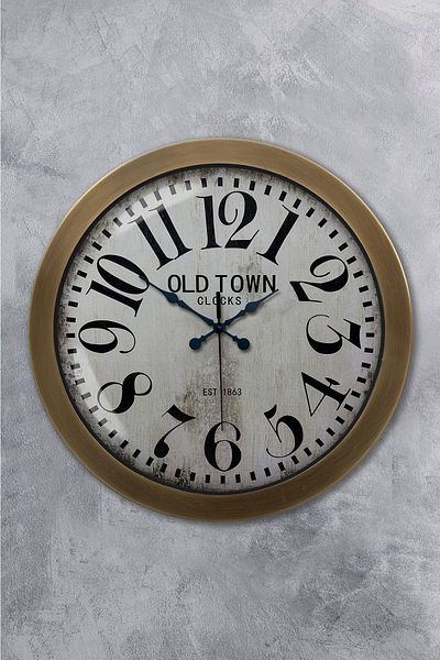 Kasva Concept Ceas de perete din metal antic de 36 cm