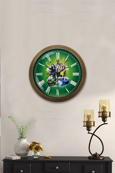 Kasva Concept Gift 36 cm Antique Metal Holiday Wall Clock