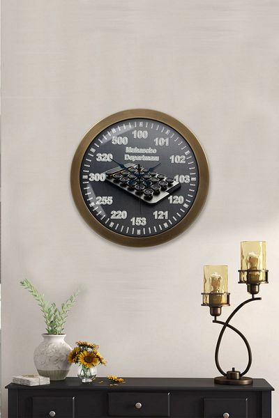 Kasva Concept Gift 36 cm Antique Metal Accountant Wall Clock