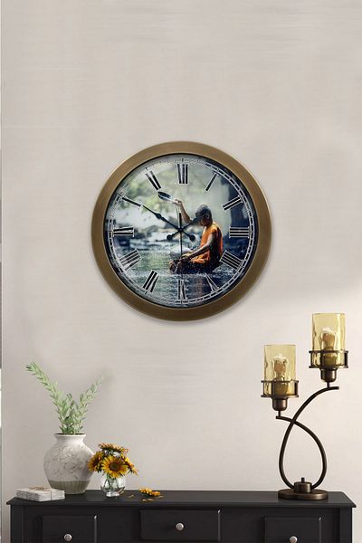 Kasva Concept 36 cm Tumbled Metal Natural Life Wall Clock