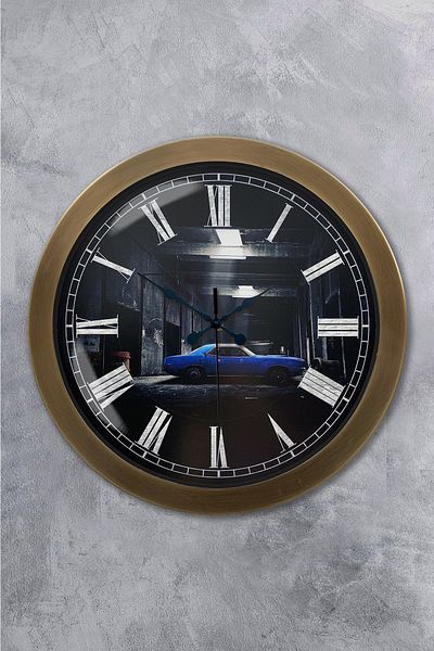 Kasva Concept 36 cm Tumbled Metal Car Wall Clock