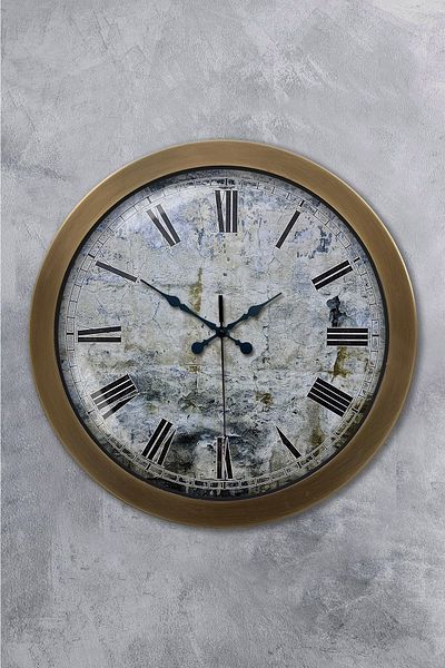 Kasva Concept 36 cm Antique Metal Decorative Wall Clock