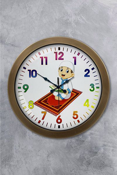 Kasva Concept Gift 36 cm Antique Metal Children's Room Wall Clock