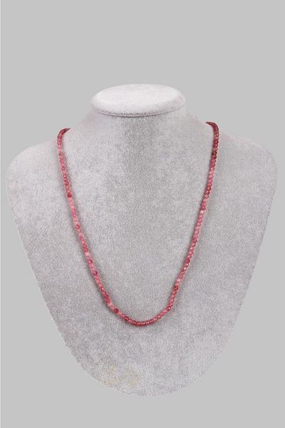 Saff Doğal Taş Certified Strawberry Quartz Natural Stone Design Necklace201745