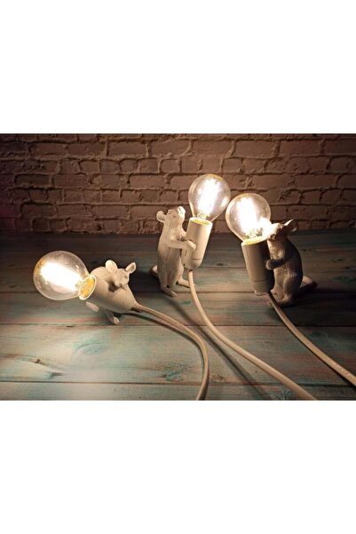 CajuArt Thief Mouse Triple Figurine Modern Table Lamp Home Office Decor Led Lamp