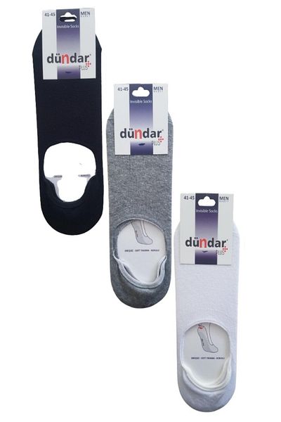 Dündar Men's 3 Pairs Cotton Back Silicone Perfumed Ballerina Socks
