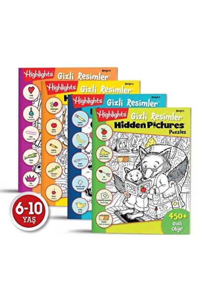Dikkat Atölyesi Yayınları Highlights Hidden Pictures 6+ 4 Lü Set Kitap