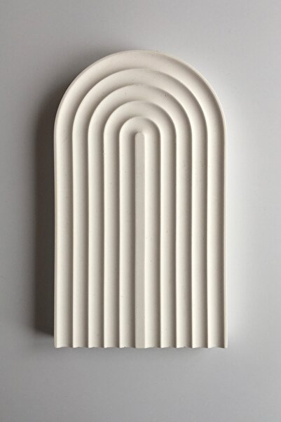 sin istanbul Striped Concrete Plate White