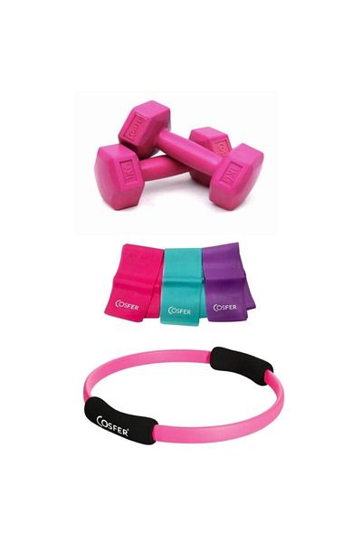 Cosfer Dumbbell Pilates Circle 3-Pilates Band