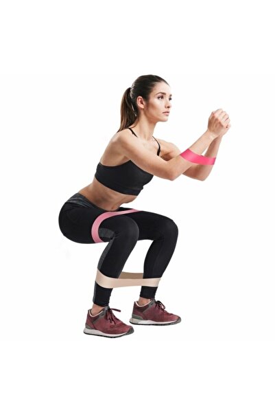 Leyaton 3'lü Aerobik Bandı Latex Bant Set Pilates Yoga Lastiği