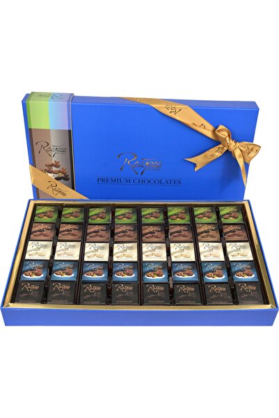 Rayess Çikolata Premium Blue Kutulu Yaprak Hediyelik Çikolata Mix 320 Gr