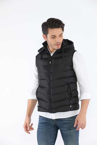 Everest Unisex Gel Filling Hooded Puffer Vest with Zipper Pocket