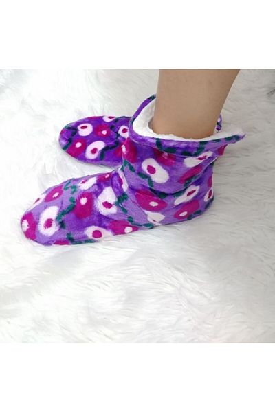 KorseShop Unisex Iarna Liliac Mătăsos Gros Pluș Papuci Cizme Cizme Pantofi de acasă Cizme Talpă moale