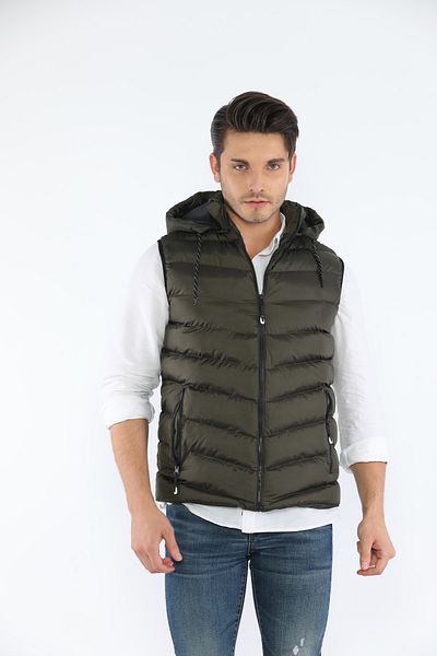 Everest Unisex Gel Filling Hooded Puffer Vest with Zipper Pocket