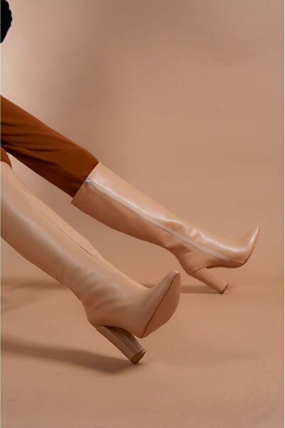 Ayakkabı Ateşi Cizme de damă Andros Nude Skin