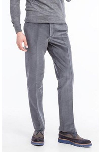 PANT POSİTİVE Ανδρικό βελούδινο παντελόνι Merdan Grey Classic Cut-4866