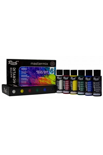 Mandalart Fabric Rich Mastermix Akrilik Boya Mini Set 6'lı Set, Ahşap, Tuval,...