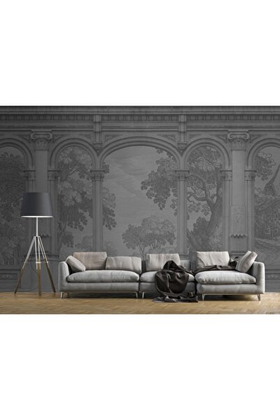 Duvar Kağıdı Marketi Antrasit Renki 3d Çıta Görünümlü Duvar Kağıdı