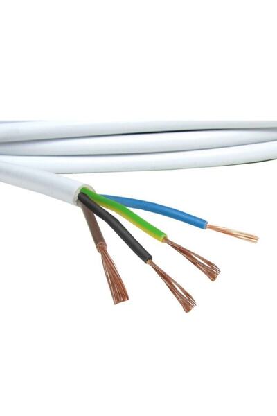 ÖZNUR 4 X 2,5 Ttr Kablo - Tam Bakır - Beyaz - 14 Metre