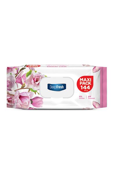 Deep Fresh Maxi Pack Wet Wipes Magnolia 144 Sheets