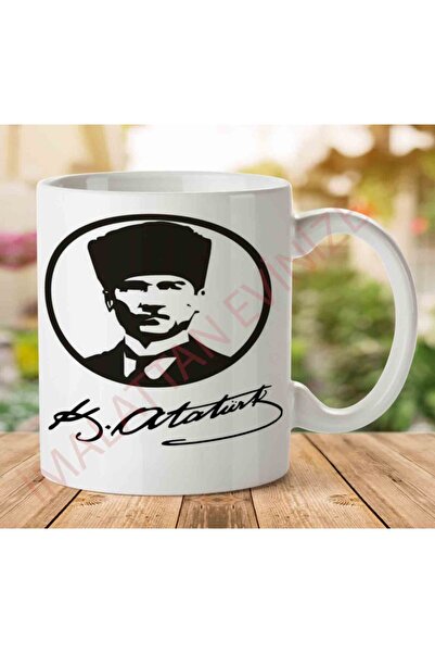 ART HEDİYE 1-925 كوب مطبوع على الجانبين بتوقيع دائرة أتاتورك