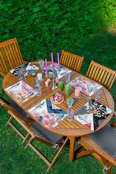 Realhomes Set de 6 piese triunghi geometric în interiorul trandafirului