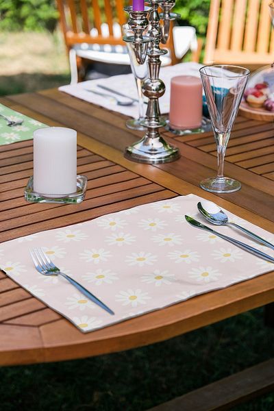 Realhomes Set de 6 piese colorate pentru podea cu design margaretă