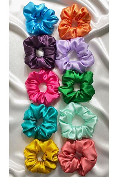 Shopiolog Комплект еластични ленти за коса от сатен, 10 броя