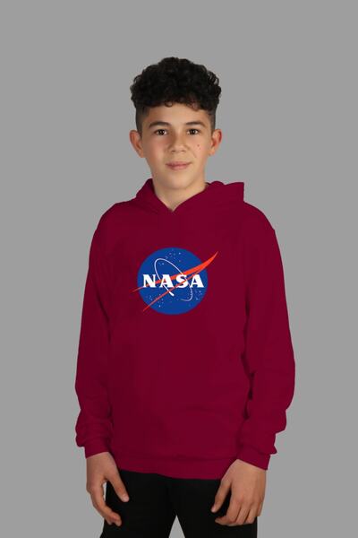 Raf Coll Dječja burgundija majica sa kapuljačom NASA Digitalna štampa pakovan...