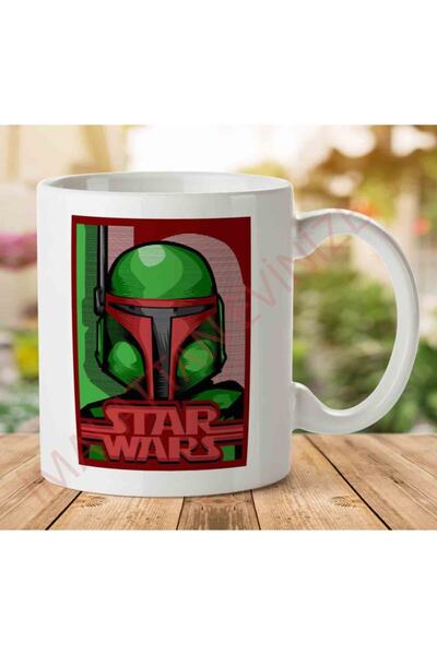 ART HEDİYE كوب بوبا فيت باونتي هنتر ستار وورز مطبوع على الجانبين