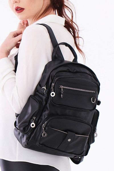 samilon Multi-Eye Washing Leather Black Women's Back Can.