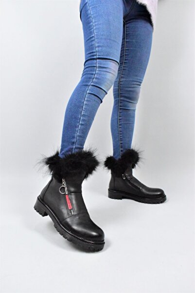 MORENİCA Bonnie Gizli Topuklu Siyah Cilt Kadın Bot