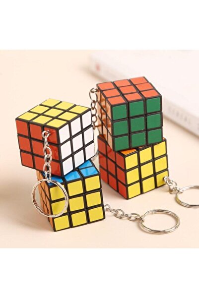 Genel Markalar 1 adet Mini Rubik Zeka Küpü Sabır Küpü Anahtarlık 3 X 3 Cm 1 Ad.
