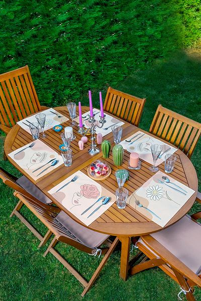 Realhomes Σετ 6 τεμαχίων Onedraw Silhouette & Rose Design American Service