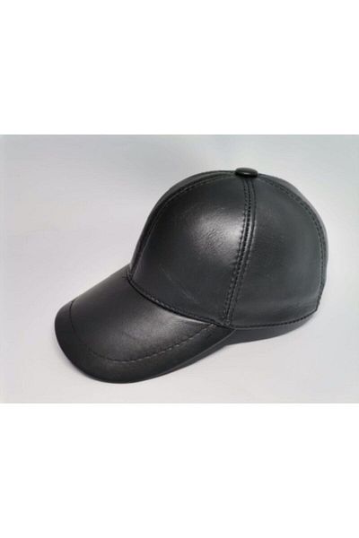 ZEREN SAPKA Black Genuine Leather Hat
