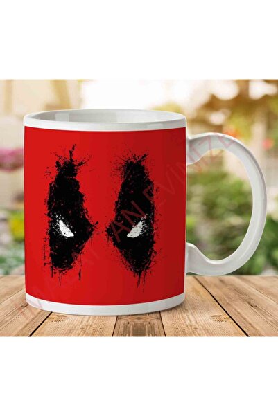 ART HEDİYE كوب زجاجي مطبوع على الجانبين من Deadpool Splattered Merc