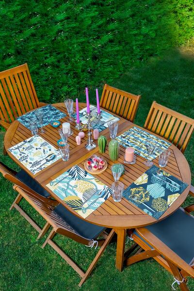 Realhomes مجموعة تقديم أمريكية مكونة من 6 نباتات بحرية ملونة بتصميم خاص