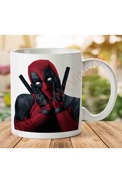 ART HEDİYE كوب زجاجي مطبوع عليه وجهين من Deadpool Sad