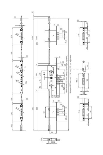 ALTIN KİLİT Kale 256g Multisistem Merkezi Çelik Kapı Kilidi (gizli Emniyet Kelepçeli)
