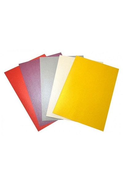 Lino Pearlescent Cardboard 49x69 Cm.230 Gr5 Colors 10 Pack