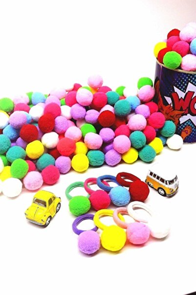 Shopiolog Πόρπη από καουτσούκ Pom Pom Μικτό χρώμα 20 τεμαχίων