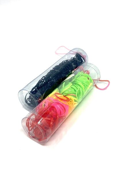 Shopiolog علبتين ضفائر شعر مطاطية ملونة وسوداء