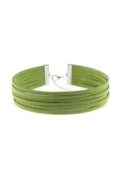 Bijustore Green Color Women's Suede Choker