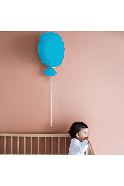 Miomundo Bebek  Çocuk Odası Uçan Balon Dekoratif Yastık Mavi Küçük Boy