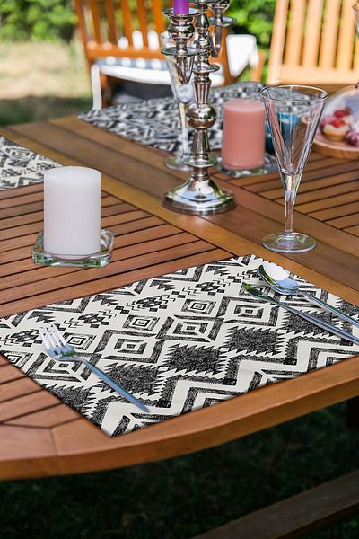 Realhomes Set de service american cu design special din 6 piese cu motiv scandinav