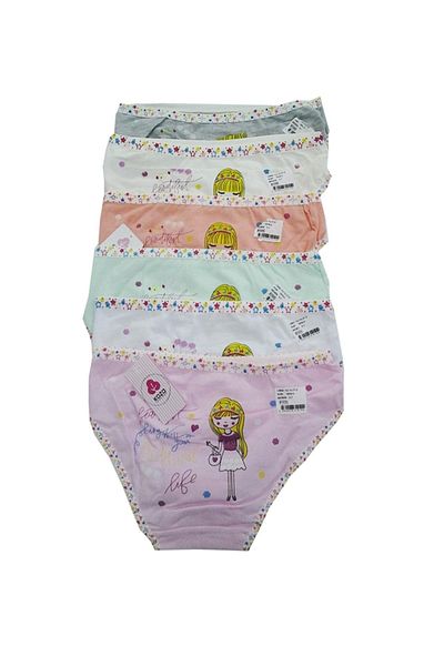 Koza Chiloți slip cu model roz pentru fete, pachet de 6.