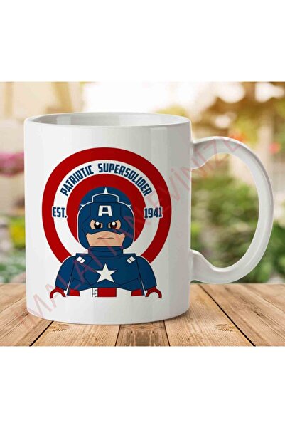 ART HEDİYE كوب كابتن أمريكا ليغو باتريوتك سوبرسولدير مطبوع على الجانبين