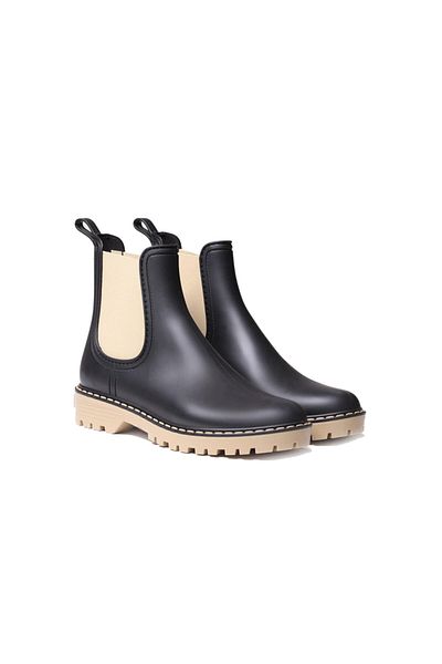 Toni Pons Γυναικείες μαύρες μπότες βροχής Cavour Ankle Boot Water Beige
