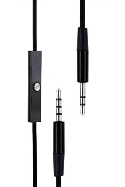 Microcase Mikrofonlu Çift Taraflı Aux Kablosu 3.5 Mm Altın Uçlu Jak - 120 Cm Siyah - Al2455