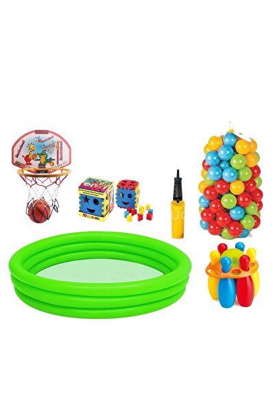 Fırsat Oyuncak Havuz Bowling Bultak Basketbol Pota 100 Havuz Topu Set